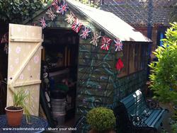 Front with open door of shed - The Purple Berry Shed, Liverpool