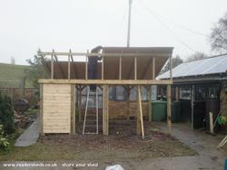 Taking shape of shed - The Solar Shed, Norfolk