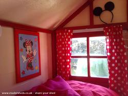 Maria's Play House: Upstairs view bean bag bed and window