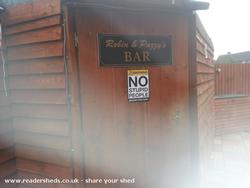 entrance to bar of shed - ROBIN & PAZZY'S BAR, North Yorkshire