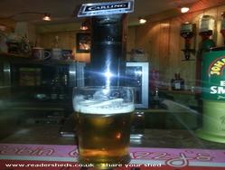 new carling pump of shed - ROBIN & PAZZY'S BAR, North Yorkshire