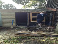 Window going in of shed - , 
