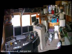 Inside panoramic view of shed - Carl's Tech Shed, Essex