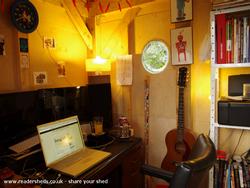Writing / working desk of shed - beerlab, South Yorkshire