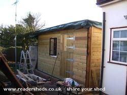 Front Before GRP roof of shed - Walking_Shed, Kent