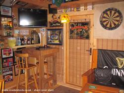 TV and table of shed - The Brass Monkey, Northern Ireland