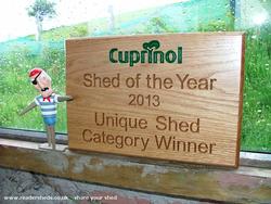 Winner of Unique Shed category of shed - Boat Roofed Shed, Powys
