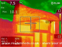 Thermal image 1 of shed - Boat Roofed Shed, Powys