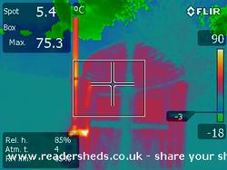Thermal image 2 of shed - Boat Roofed Shed, Powys