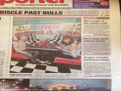 Newspaper of shed - Renee & Alberts Diner, Merseyside