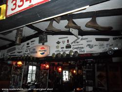 Some of my car memorabilia of shed - Charlie Browns Bar, Essex