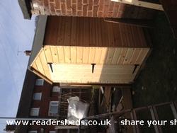 unpainted front/Side View of shed - Kev's Shed, 