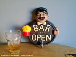 New bar open sign of shed - Tommy's Free House, Northern Ireland