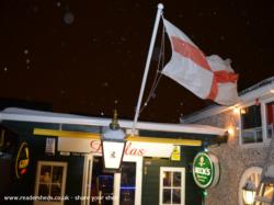 Outside flag waving of shed - Delilahs Bar, Stoke-on-Trent