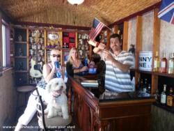 Frankie, Bobbie, Janyse & Larry enjoying the pub of shed - The Midgley Pub West, California
