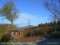 Pear Hut with Woodbury backdrop of shed - The Pear Hut, Worcestershire