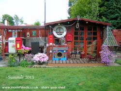 Front Picture of shed and dining area in summer of shed - Rat's Castle, Merseyside