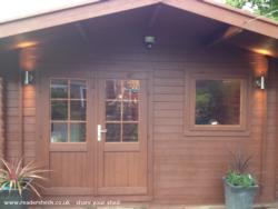 Front view of the Costain cabin of shed - Costain's cabin, Cheshire East