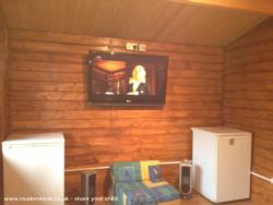 Inside, tv, heaters, fridge, freezer- when completed of shed - Costain's cabin, Cheshire East