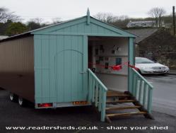 Shed with Stairs of shed - Dylan Thomas Mobile Writing Shed, Carmarthenshire