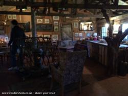 Inside, the log burner of shed - The Golden Pheasant Lodge, Kent