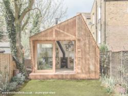 External elevation of shed - Writer's Shed, Greater London