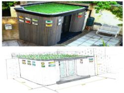 plan and final of shed - Of curves and colour, Greater London