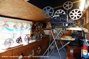 Projection Room of shed - Cabin Cinema, Leicestershire