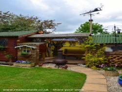 yellow brick road of shed - The Gingerbread house, North Somerset