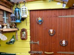 good luck fairy door of shed - The Gingerbread house, North Somerset