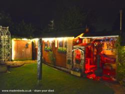 Night light of shed - The Gingerbread house, North Somerset