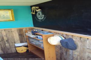 Blackboard wall of shed - The poki, Warwickshire
