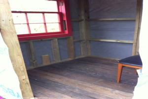 Floorboards going in of shed - The poki, Warwickshire