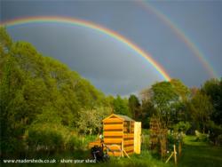 Rainbow over Victory Shed of shed - Dig For Victory, Merseyside