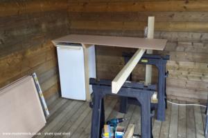 Building the bar of shed - Perky's Retreat, Devon