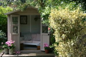 Front view of shed - English country garden, Kent