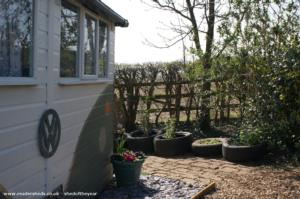 planted tyres of shed - Pear Tree Weddings HQ, Northamptonshire