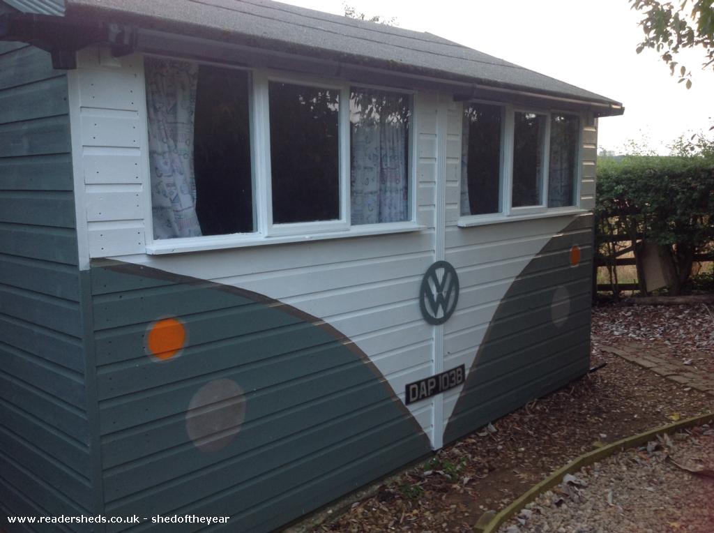 Pear Tree Weddings HQ - Jo - VW Shed 'office' at the bottom of the garden