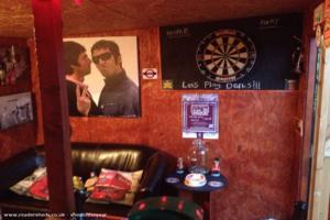 View from behind the bar 16/9/14 of shed - The Three Hairs, Wiltshire