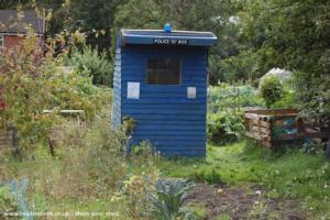 After paint job of shed - Starbeck Tardis, North Yorkshire