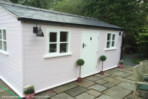 Front View of shed - Pink Craft Shed, Cheshire East
