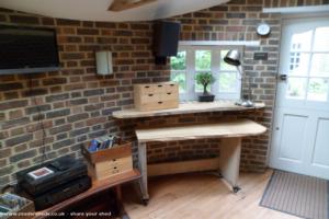 Inside, work bench of shed - Nerden, Kent