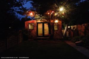 Outside Night Time of shed - The Sweet Retreat, East Riding of Yorkshire