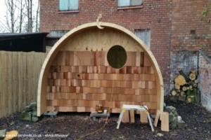 Canadian Cedar Shingles going on of shed - The Hobbit House, Merseyside