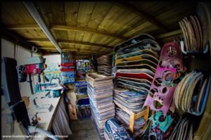 526 broken skateboards of shed - Thrashion, Cornwall