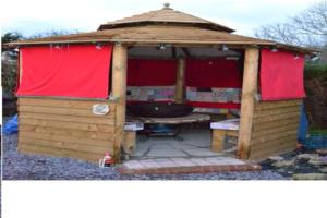 inside and out of shed - camp fire hut, Kent