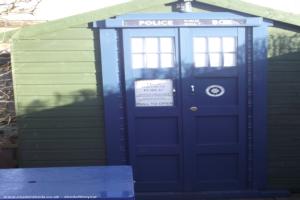 external view of shed - the Parr TARDIS, Cheshire West and Chester