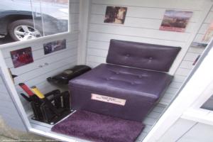 The lovely seat made by Carole, every shed needs a comfy seat of shed - Micro shed, Lancashire