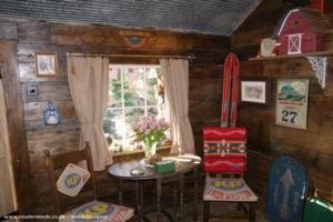 Internal Dining Area of shed - Teasel's Wood Cabin, Nottinghamshire