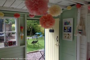 inside looking out of shed - , 
